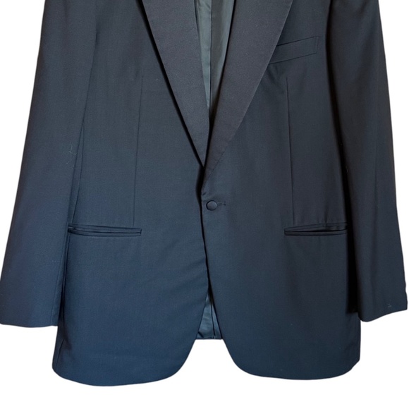 Ermenegildo Zegna Black One-Button Wool Tuxedo Jacket Men's 46R - Made in Italy - Picture 5 of 8